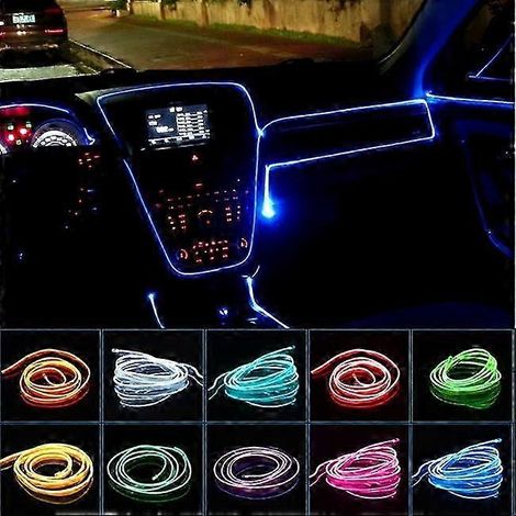 Bande lumineuse LED étanche de 1 m/2 m/3 m/5 m, néon lumineux, câble EL, décoration pour voiture et fêtes (1/5)