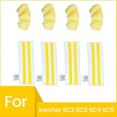 Lot de 8 lingettes de rechange pour nettoyeur vapeur Karcher SC2 SC3 SC4 SC5 en microfibre (1/5)