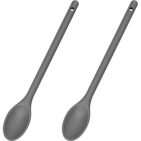 2 Pièces Cuillère à Mélanger Antiadhésive en Silicone Cuillère à Mélanger Cuisine Résistante à Chaleur, Long 30cm pour Cuisine Cuisson Mélange et Servir (1/5)