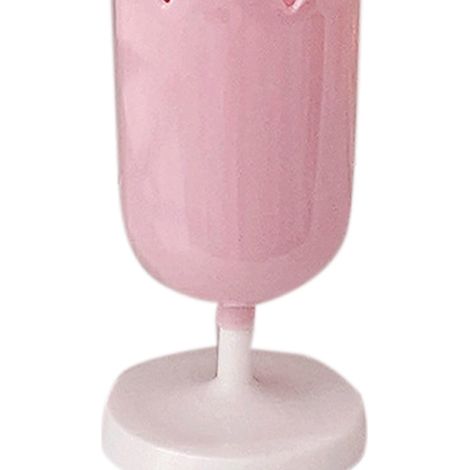 Set aus 2 Retro-Stiftehaltern in Form von Blüten in Rosa, ideal zur Aufbewahrung von Schminkpinseln und Accessoires, Fotodekoration im Vintage-Stil. (1/3)