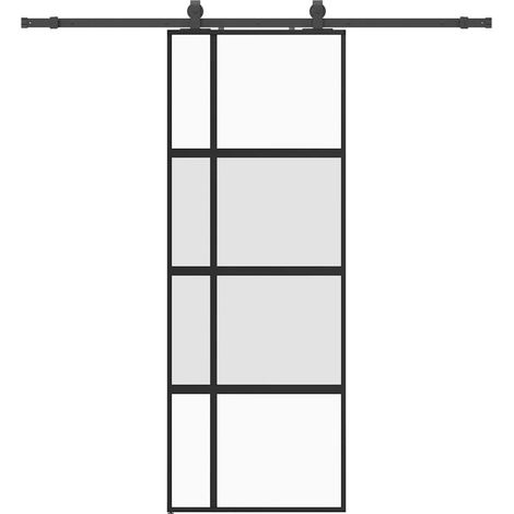 Maison Exclusive - Schiebetür mit Beschlag Schwarz 76x205 cm Hart