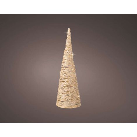 Albero 20 luci led bianco calda oro h40 cm (1/3)