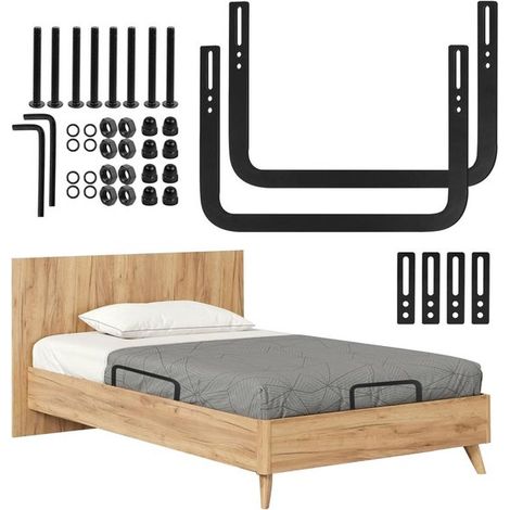 Set di supporto per materasso, fermamaterasso, stabilizzatore per materasso, fori di montaggio regolabili, set da 2, nero (1/5)
