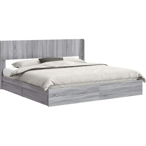 Estructura de cama con almacenamiento y cabecero Sonoma gris vidaXL (1/5)