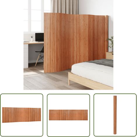 The Living Store Cloison de séparation marron 165x600 cm bambou - Séparateur De Pièce - Écran De Séparation - Cloison Pliable - Décoration Murale - Bambous (1/5)