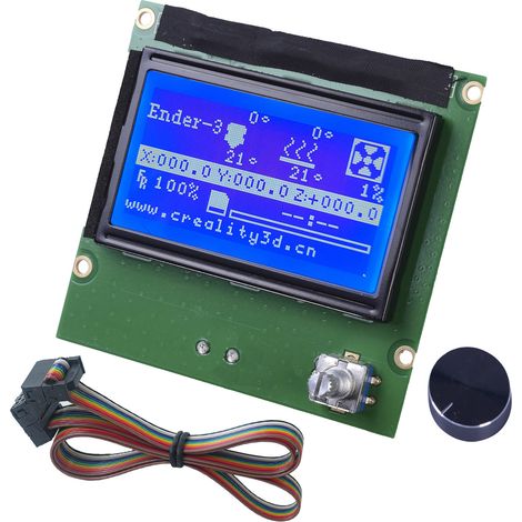 Écran LCD 12864 compatible avec imprimantes 3D Ender3/3s/3x/pro – Module ABS avec contrôle et cable (1/4)