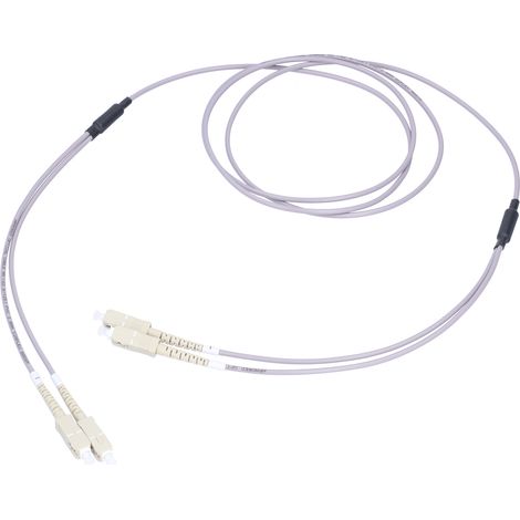 Cordon de brassage à fibre optique, cordon de brassage blindé, câble à fibre optique multimode à 2 conducteurs, SC UPC-SC UPC, gris (5 mètres). (1/5)