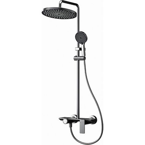 Colonne de douche avec Interrupteur à bouton 3 modes de fonctionnement Gris titane