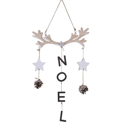Décoration de Noël message à suspendre en bois