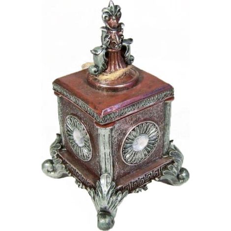 Quadratische Schachtel aus Bronze und Silber