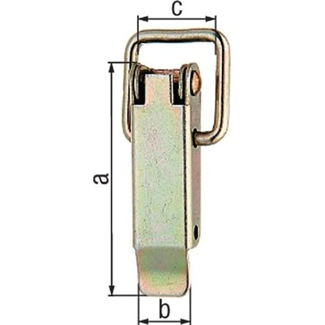 GAH  Alberts  Kistenverschluss  H.61  mm  B.22  mm  STA  galv.gelb  verz.f.Vorhangschl.max  Ø  7  mm  -  347963 (1/3)