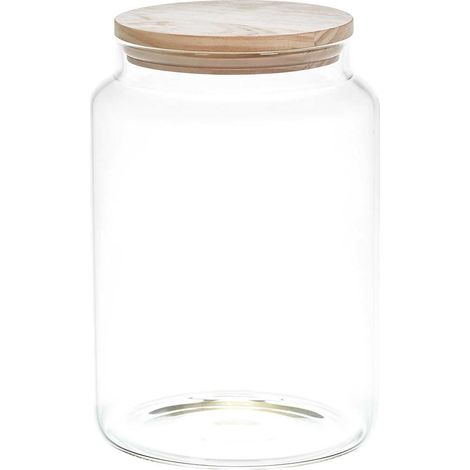 Bocal de Conservation 2,4L en Verre Couvercle Bois (1/3)