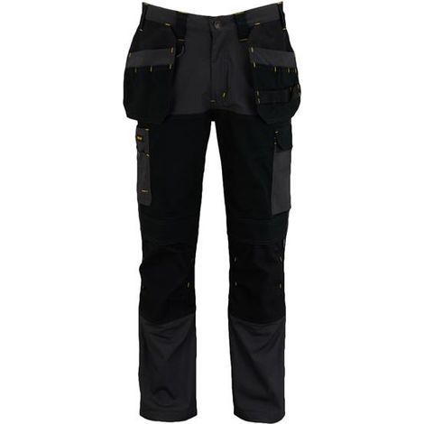 Stanley Dixon Slim Fit Trousers in Grey/Black, Waist Size 36 Inches (1/4)