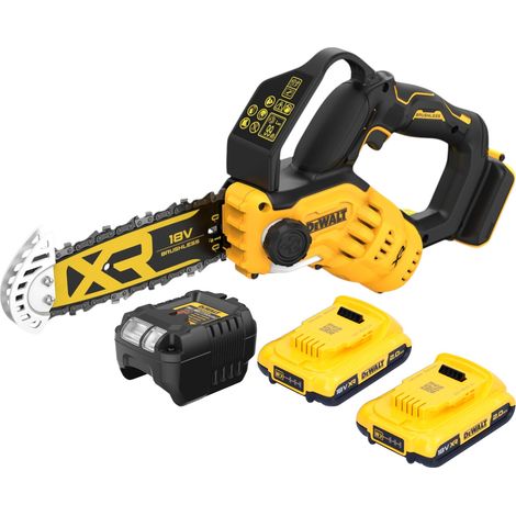 Sega per potatura a batteria DeWalt DCMPS 520 D2 18 V 20 cm senza spazzole + 2x batteria 2,0 Ah + caricabatterie
