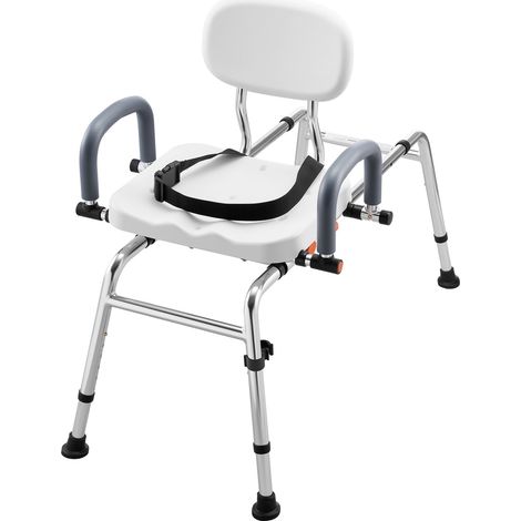 Mophorn Asiento deslizante para bañera con capacidad de carga de 180 kg, silla de ducha con asiento giratorio, banco de transferencia con respaldo y apoyabrazos, ajustable en altura y ancho (1/5)