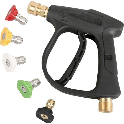 Pistolet de pulvérisation haute pression 4350 PSI avec 5 buses et connexion rapide pour nettoyeurs Karcher et autres séries. (1/4)
