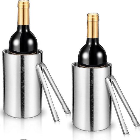Un ensemble de 4 tonneaux à vin avec clips, accessoires pour bouteilles de vin isothermes en acier inoxydable de 750 ml. (1/5)