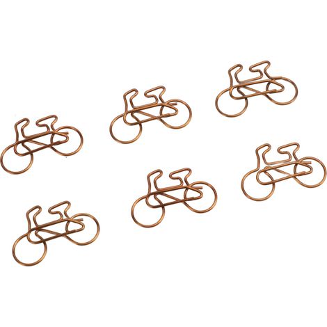 100 Stück Fahrradförmige Büroklammern, Großpackung, niedlich, farbig, Edelstahl, dekorativ, für Büro, Notizbuch, Karamellfarbe (1/5)