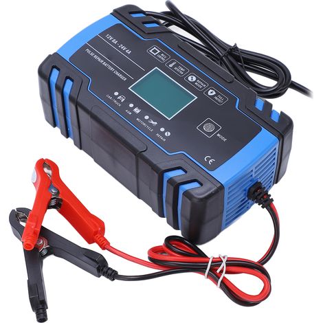 Chargeur de batterie intelligent ABS avec ventilateur refroidissement auto pour AGM gel calcique 12V 24V 8A 4A EU 100-240V (1/5)