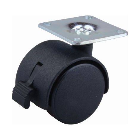 50-mm-Möbelrolle mit schwarzem Bremsbelag SANS MARQUE