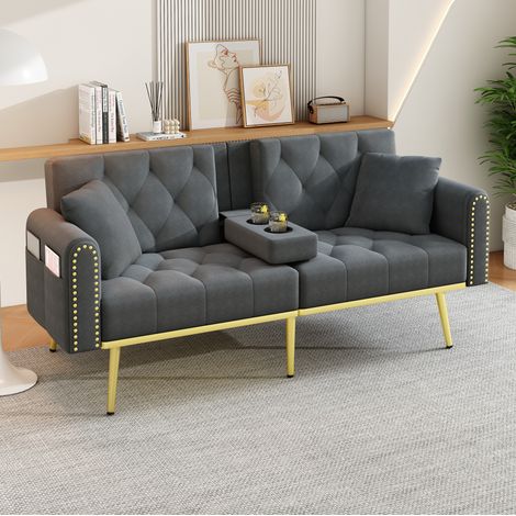 Schlafsofa mit Bettfunktion, 3-fach verstellbar, Samt OKMYHOME (1/5)