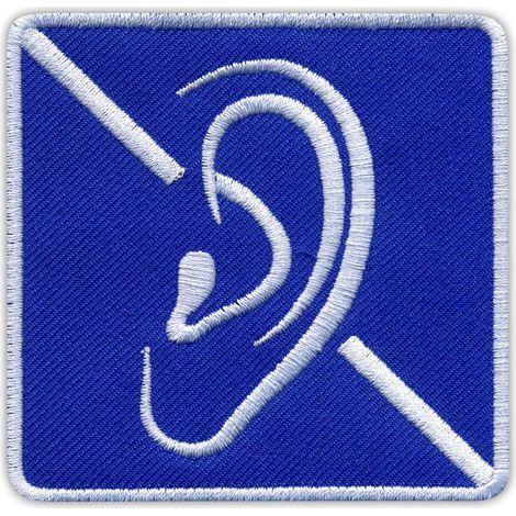 Parche con símbolo de sordera - Símbolo de sordera - Reverso autoadhesivo - Parche/insignia/emblema bordado