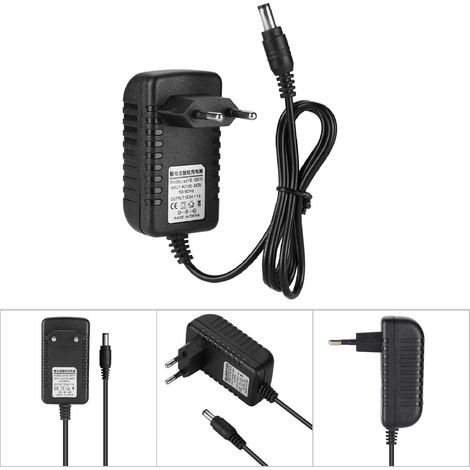 Chargeur de batterie lithium adaptatif 12,6V/1A avec protection multiniveau - Entrée 100-240V et prise EU