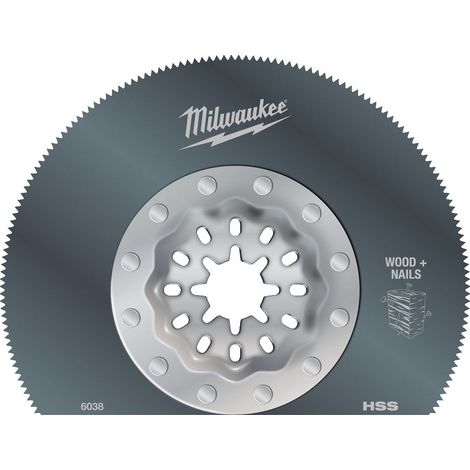 LAMA SEGMENTATA LARGHEZZA 85MM LUNGHEZZA 20MM PER TAGLIO LEGNO CON CHIODI, METALLO E PLASTICA - MILWAUKEE (1/3)