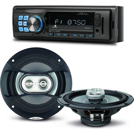 Pack sono voiture Autoradio Muse M-195 BT 160 Watts + 2 haut parleurs 16,5m 120W