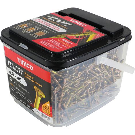 TIMCO Velocity Premium Multi-Use Countersunk Gold Woodscrews - 4.0 x 40