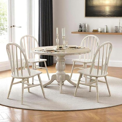 Ensemble salle à manger blanc - scandinave (5 pièces) TENA (1/4)