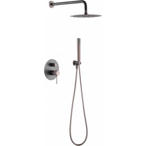 Conjunto ducha monomando empotrado Line gris mate- IMEX GPD038/GC
