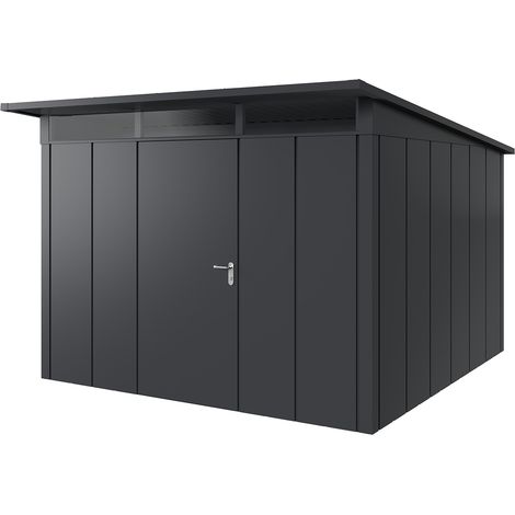 Hörmann Metall-Gerätehaus "Juno" mit Pultdach, JPD14 - Design, 310 x 310 cm (B x T), anthrazit, 1-flüglige Tür, Anschlag links (1/5)