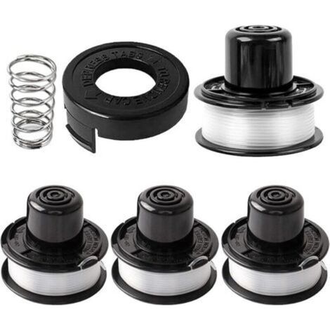 Bobine Fil Coupe Bordure Compatible avec A6226-XJ A6226 RS-136-BKP,Convient pour Black+Decker GL250,GL310,GL360,Ø1,65mm-6,1m(4 Bobine+1 Couvercle+1 Ressort) (1/5)