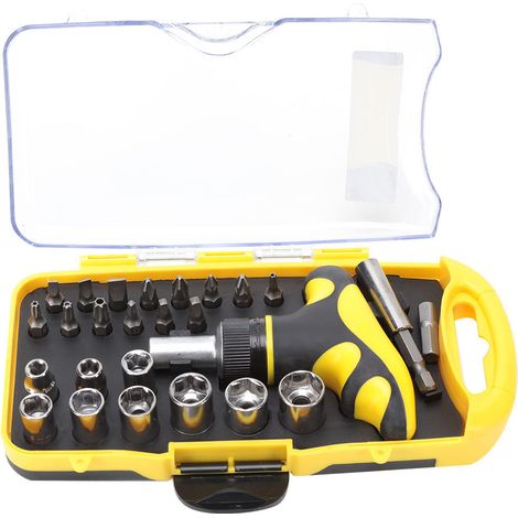 Kit De Tournevis À Cliquet T - Jeu De 25 Embouts En Acier - Pour Réparation Électronique Et Mécanique - 25 Pièces (1/5)