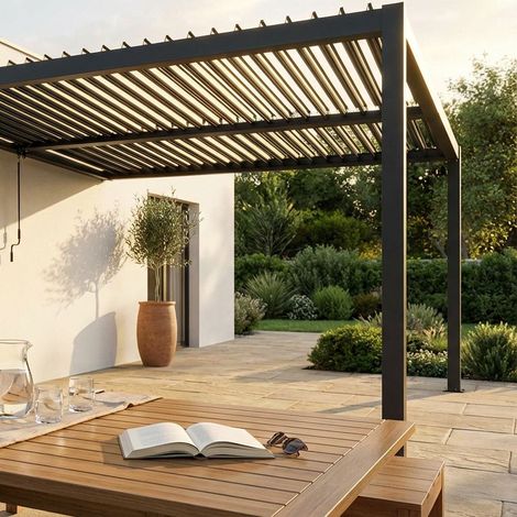 Pergola bioclimatica addossata 3 x 2,5 m (1/2)