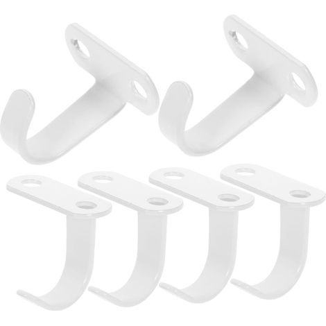 6 crochets plafond - fer - blanc - pour plantes et luminaires (1/5)