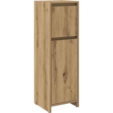 Armoire de bain moderne 30 x 30 x 95 cm rangement spacieux finition élégante en bois d'ingénierie chêne artisanal (1/5)