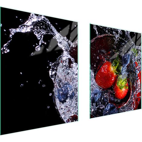 GLASSCHUTZPLATTE FÜR HERD 85x52 ERDBEEREN