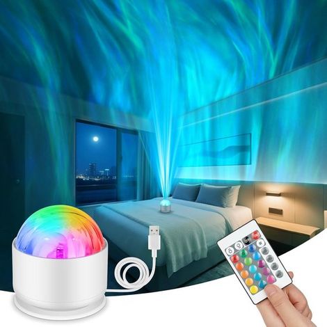 Proyector de auroras boreales,proyector de cielo estrellado LED 3 en 1,luz aurora regulable con alimentación USB,16 efectos de luz (1/5)