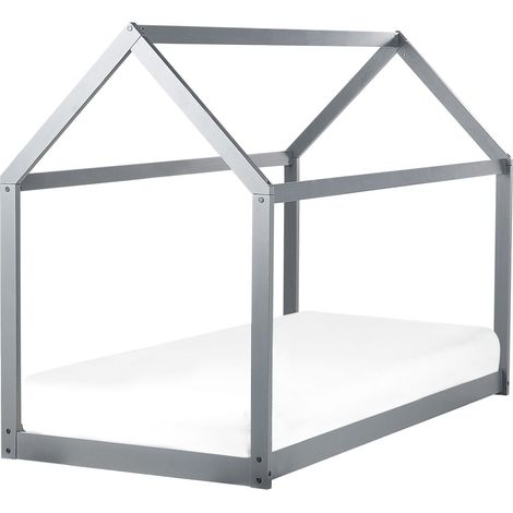 Kids Bed House Pine Wood TOSSE 90 x 200 cm (EU Single) Grey
