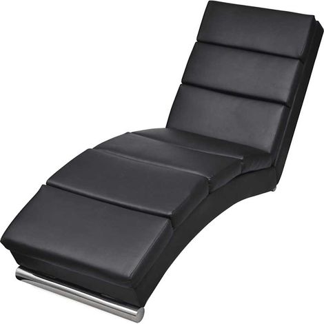 vidaXL Diván de cuero sintético negro (1/5)