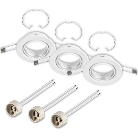 LED Einbauleuchte Einbauspot 3er Set GU10 schwenkbar IP23 Ø8,6cm Weiß Briloner (1/5)