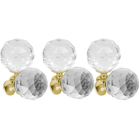 Domino Elegante Crystal Palace Möbelknopf 30mm in Gold & Weiß  6 Stück (1/5)