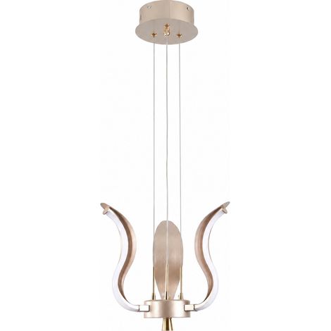LUSSOCRAFT Lustre vintage – Métal, 11 W, 3 couleurs d'éclairage dimmables, LED intégrée, 31×24×17 cm, pour entrée et chambre (1/5)
