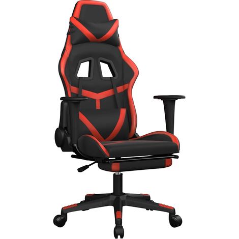 Maison Exclusive - Sedia da Gaming con Poggiapiedi Nero e Rosso in Similpelle (1/5)