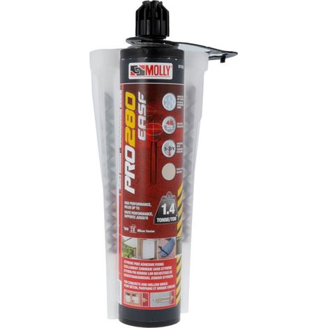 Cartouche scellement chimique 300 ML pour béton armé – Résistance 1.4 tonnes – Époxy acrylate sans styrène – M79500XJ – Molly