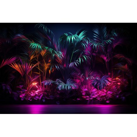 Tableau sur toile néon exotique 30x45 cm - Impression sur Toile Murale Décorative - Image imprimée en HD sur Toile - Toile sur Châssis en Bois FSC - Fabriqué en France (1/5)