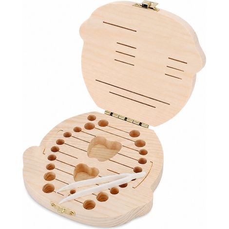 Boîte à dents de lait en bois, rangement souvenir pour les petites filles, compacte et résistante