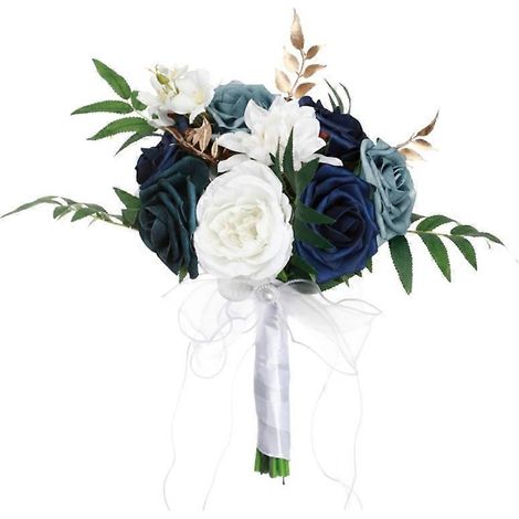 Bouquet de mariée fleurs artificielles, bouquet romantique pour la mariée, tenue à la main, décoration nuptiale élégante.